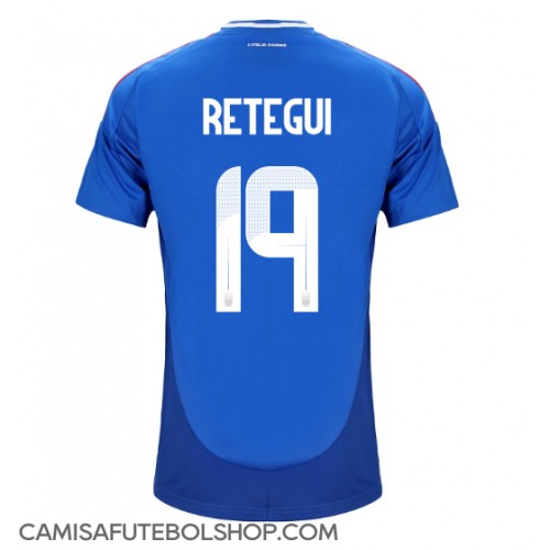 Camisa de time de futebol Itália Mateo Retegui #19 Replicas 1º Equipamento Europeu 2024 Manga Curta